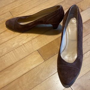 Brooks Brothers vintage brown suede Oxford heels